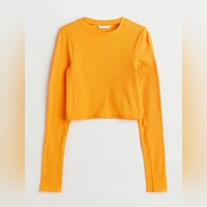 !!! NWT Orange Ribbed Sports Cropped Top